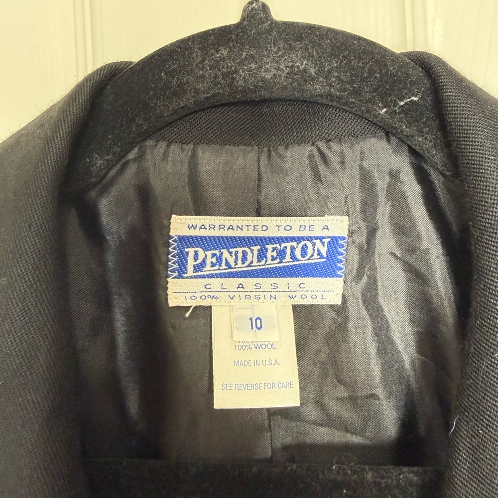 Pendleton Womens Black Virgin Wool Blazer Tailore… - image 5